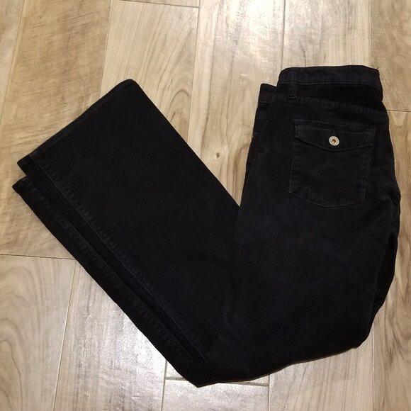 VTG Polo Jeans Company 8x30 Mid Rise Corduroy Pants Rigid Cotton Boot Cut Black - Picture 1 of 11